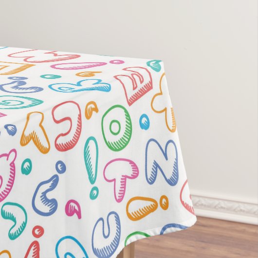 Alphabetmuster Tischdecke (Beispiel)