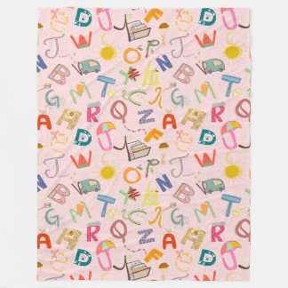 Alphabets Fleece Decke