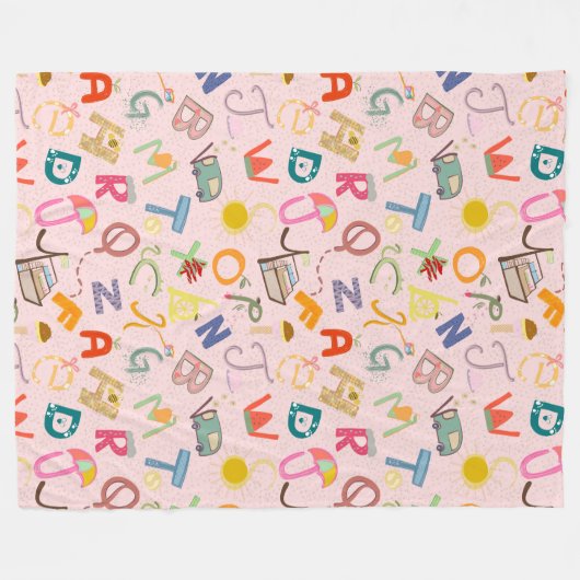Alphabets Fleece Decke (Vorderseite (Horizontal))