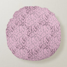 Alphabets Muster 01 BW.w LPink BG Rundes Kissen