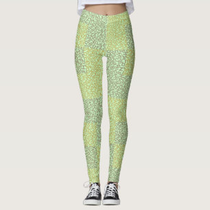 Alphabets Muster 02 YW 2Tonesx4.bw Lgreen BG Leggings