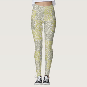 Alphabets Muster 02 YW 2Tonesx4.bw Offwhite BG Leggings