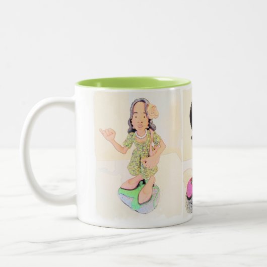 Alphakappa-AlphaStudentinnenverbindung-Tasse Zweifarbige Tasse (Links)