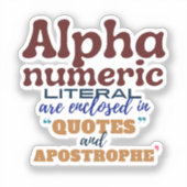 Alphanumerisches Literal in Cobol-Programmierung S Aufkleber (Vorderseite)