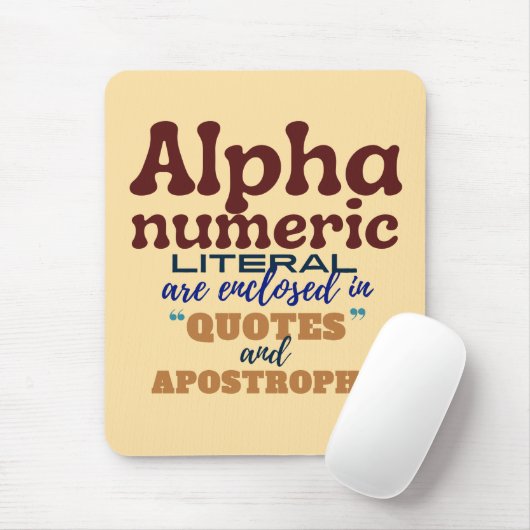 Alphanumerisches Literal in der Cobol-Programmieru Mousepad (Mit Mouse)