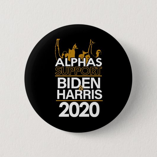 Alphas Support Biden und Harris 2020 Präsident Button (Vorderseite)