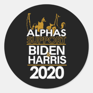 Alphas Support Biden und Harris 2020 Präsident Runder Aufkleber