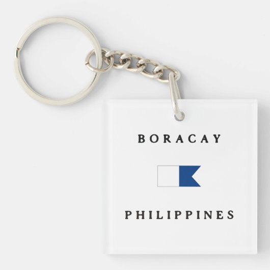 Alphatauchen-Flagge Boracays Philippinen Schlüsselanhänger (Vorderseite)