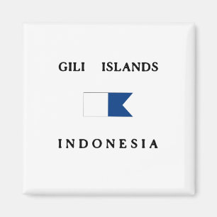 Alphatauchen-Flagge Gili Insel-Indonesiens Magnet