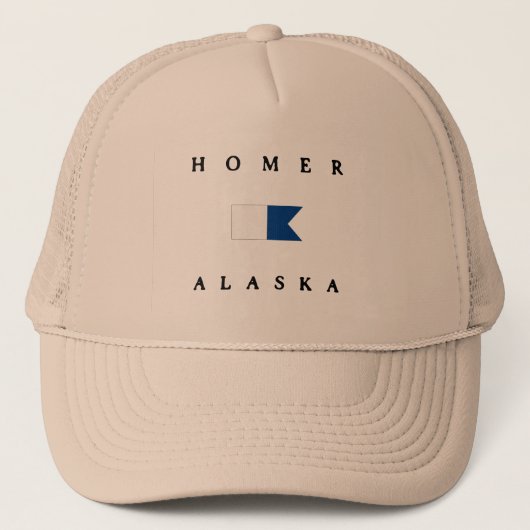 Alphatauchen-Flagge Homers Alaska Truckerkappe (Vorderseite)