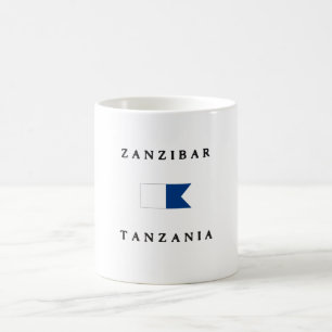 Alphatauchen-Flagge Sansibars Tansania Kaffeetasse