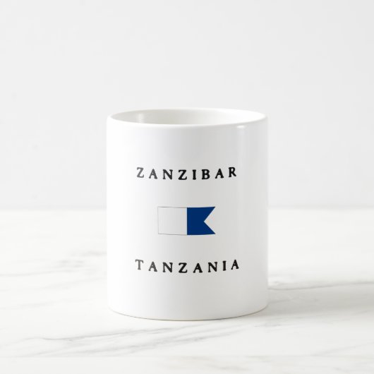 Alphatauchen-Flagge Sansibars Tansania Kaffeetasse (Mittel)