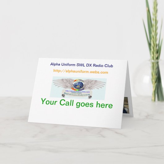 Alphauniform gefaltete QSL Karten (Vorderseite)