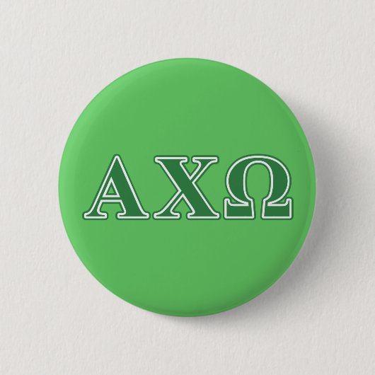 Alphi Chi Omega Green Letters Button (Vorderseite)