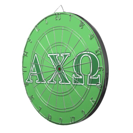 Alphi Chi Omega Green Letters Dartscheibe (Vorderseite rechts)