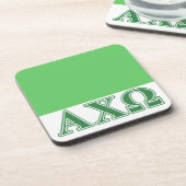 Alphi Chi Omega Green Letters Getränkeuntersetzer (Linke Seite)