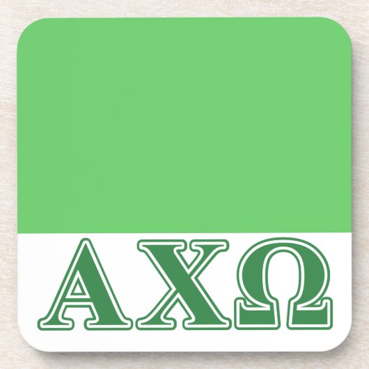 Alphi Chi Omega Green Letters Getränkeuntersetzer (Vorderseite)