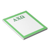 Alphi Chi Omega Green Letters Notizblock (angewinkelt)