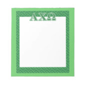Alphi Chi Omega Green Letters Notizblock (Vorderseite)