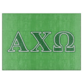 Alphi Chi Omega Green Letters Schneidebrett (Vorderseite)
