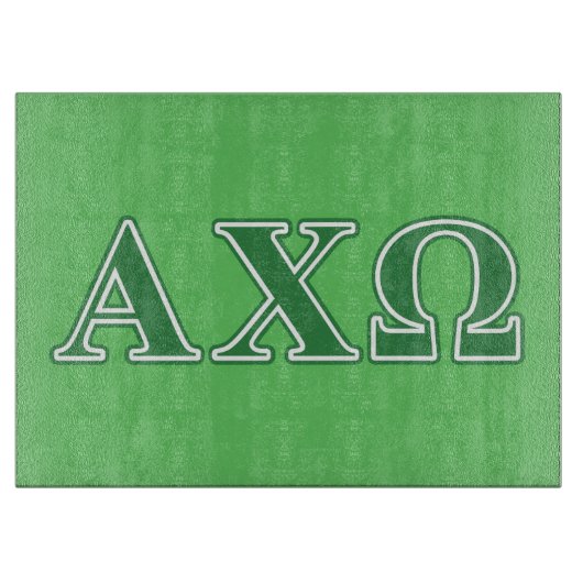 Alphi Chi Omega Green Letters Schneidebrett (Vorderseite)