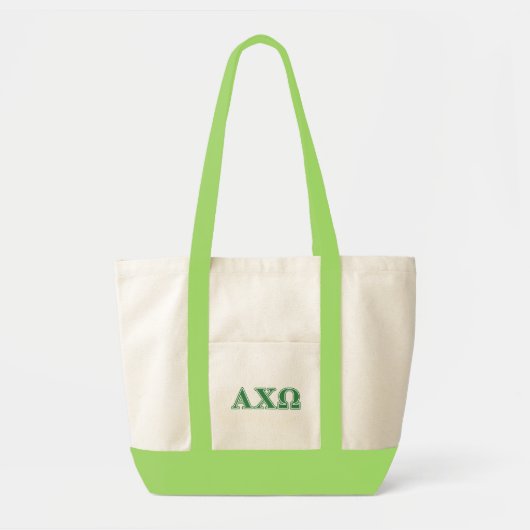 Alphi Chi Omega Green Letters Tragetasche (Vorne)