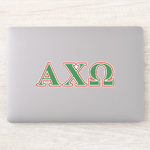 Alphi Chi Omega Green und Red Letters Aufkleber