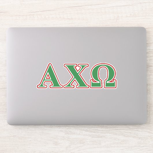 Alphi Chi Omega Green und Red Letters Aufkleber (Computer)