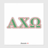 Alphi Chi Omega Green und Red Letters Aufkleber (Blatt)