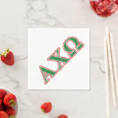 Alphi Chi Omega Green und Red Letters Serviette (Beispiel)