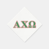 Alphi Chi Omega Green und Red Letters Serviette (Ecke)