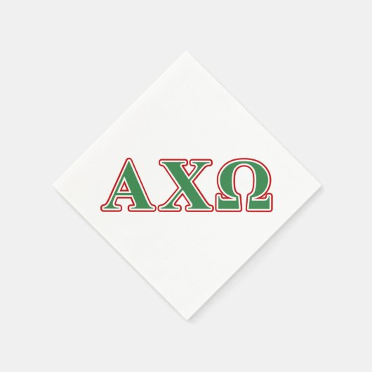 Alphi Chi Omega Green und Red Letters Serviette (Ecke)