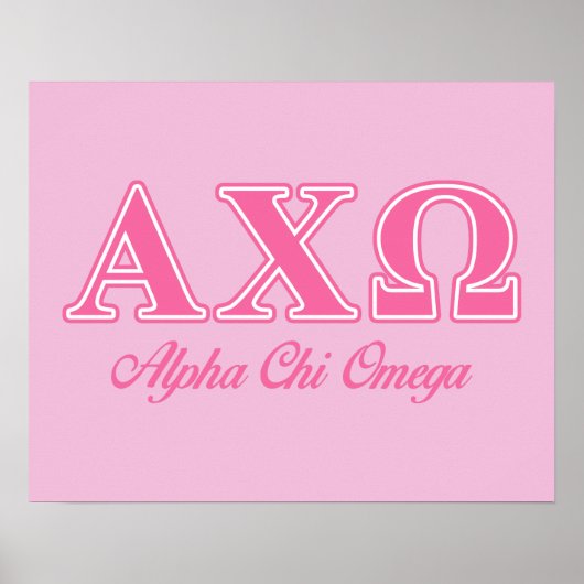 Alphi Chi Omega Pink Letters Poster (Vorne)