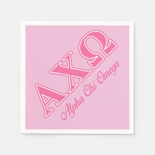 Alphi Chi Omega Pink Letters Serviette (Vorderseite)