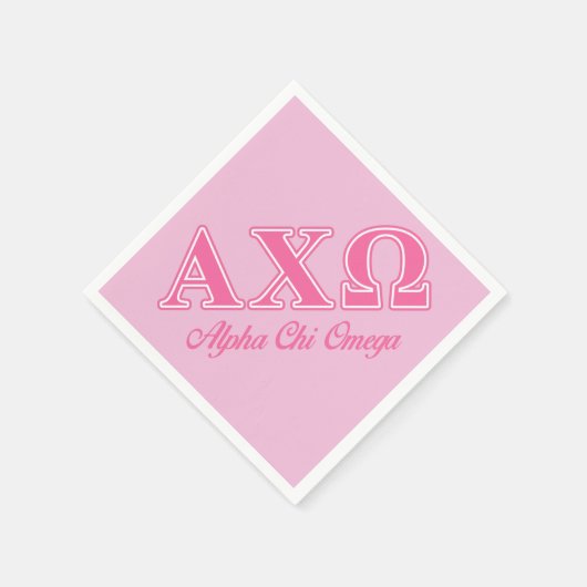 Alphi Chi Omega Pink Letters Serviette (Ecke)