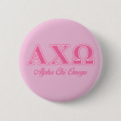 Alphi Chi Omega Rosa Buchstaben Button (Vorderseite)