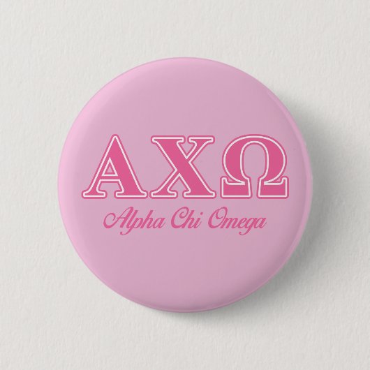 Alphi Chi Omega Rosa Buchstaben Button (Vorderseite)