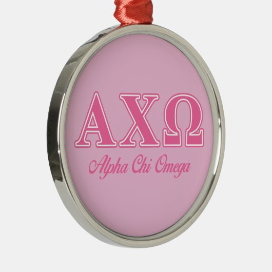 Alphi Chi Omega Rosa Buchstaben Ornament Aus Metall (Rechts)