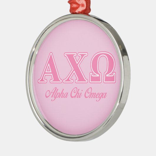 Alphi Chi Omega Rosa Buchstaben Ornament Aus Metall (Links)