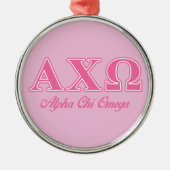 Alphi Chi Omega Rosa Buchstaben Ornament Aus Metall (Vorne)