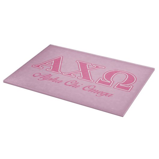 Alphi Chi Omega Rosa Buchstaben Schneidebrett (Ecke)