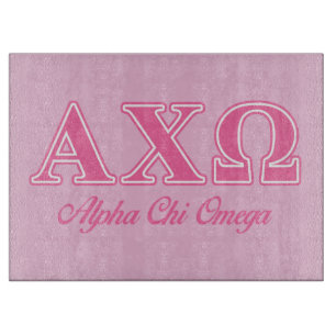 Alphi Chi Omega Rosa Buchstaben Schneidebrett