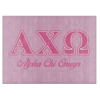 Alphi Chi Omega Rosa Buchstaben Schneidebrett