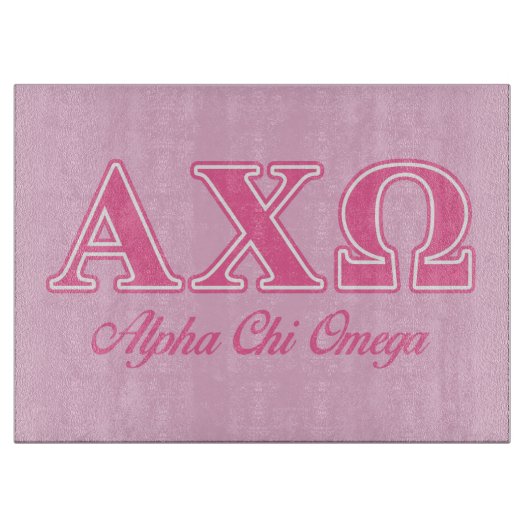 Alphi Chi Omega Rosa Buchstaben Schneidebrett (Vorderseite)