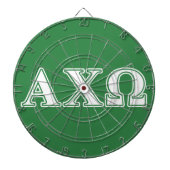 Alphi Chi Omega Weiße und Grüne Buchstaben Dartscheibe (vorne)