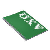 Alphi Chi Omega weiße und grüne Buchstaben Notizblock (Rechte Seite)