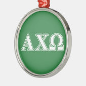 Alphi Chi Omega Weiße und Grüne Buchstaben Ornament Aus Metall (Links)