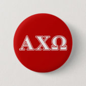 Alphi Chi Omega Weiße und rote Buchstaben Button (Vorderseite)