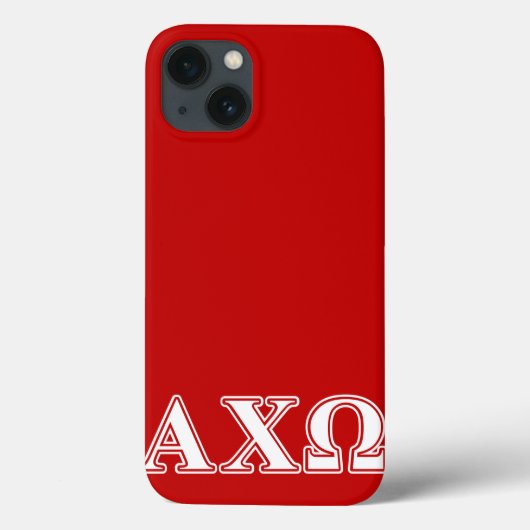 Alphi Chi Omega Weiße und rote Buchstaben Case-Mate iPhone Hülle (Rückseite)