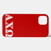 Alphi Chi Omega Weiße und rote Buchstaben Case-Mate iPhone Hülle (Rückseite (Horizontal))